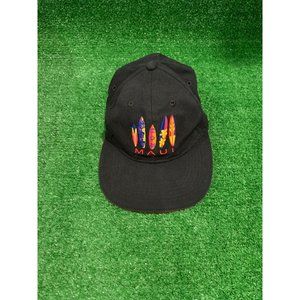 Hawaiian Headwear Maui Surfboard Embroidered Black Hat
